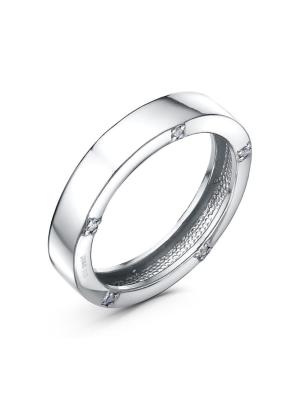 Кольцо серебро 925 пробы, покрытие - платинирование, вставка - фианит (недрагоценный камень)