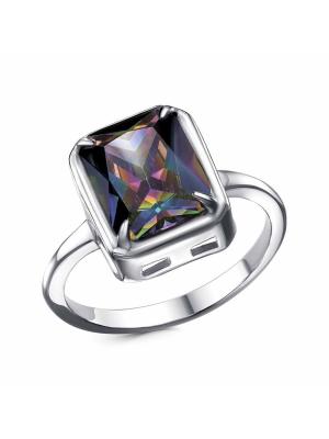 Кольцо бижутерия, покрытие - платинирование, вставка - фианит (недрагоценный камень)