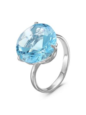 Кольцо бижутерия, покрытие - серебрение, вставка - стекло ювелирное собственной огранки