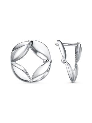 Серьги серебро 925 пробы, покрытие - родирование, без вставок