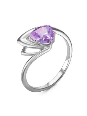 Кольцо бижутерия, покрытие - серебрение, вставка - фианит (недрагоценный камень)