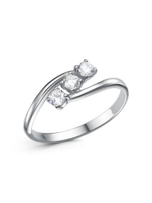 Кольцо бижутерия, покрытие - платинирование, вставка - фианит (недрагоценный камень)