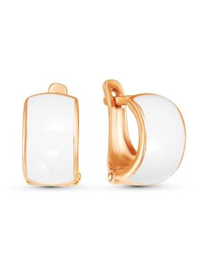 Серьги серебро 925 пробы, покрытие - золочение, отделка - эмаль, без вставок