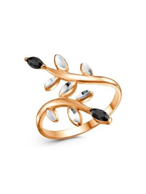 Кольцо серебро 925 пробы, покрытие - золочение, отделка - алмазная грань, вставка - фианит (недрагоценный камень)