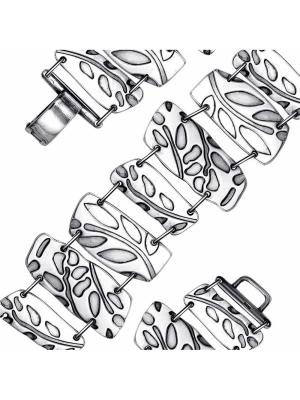 Браслет бижутерия, покрытие - серебрение с оксидированием, без вставок