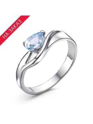 Кольцо серебро 925 пробы, покрытие - родирование, вставка - голубой топаз (полудрагоценный камень)