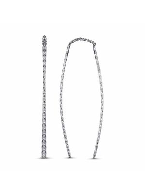 Серьги бижутерия, покрытие - платинирование, без вставок