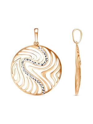 Подвеска бижутерия, покрытие - золочение, отделка - алмазная грань, без вставок