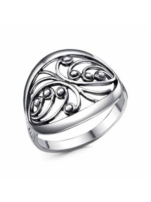 Кольцо серебро 925 пробы, покрытие - оксидирование, без вставок