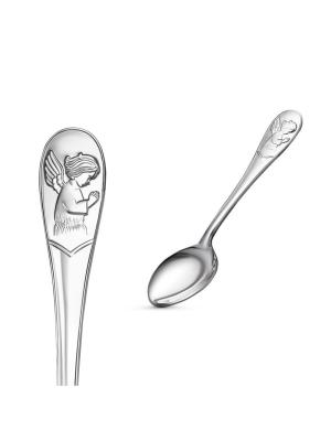 Ложка чайная "ангел" серебро 925 пробы, без покрытия, без вставок