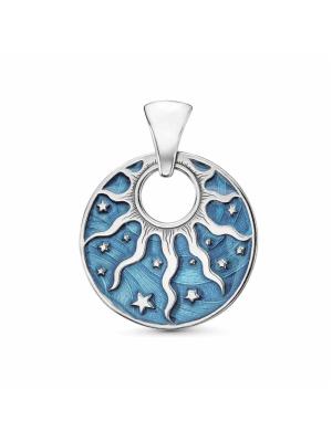 Подвеска серебро 925 пробы, покрытие - родирование, отделка - эмаль, без вставок