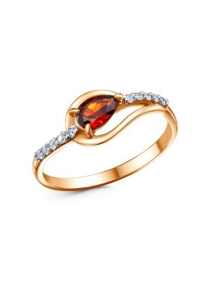 Кольцо серебро 925 пробы, покрытие - золочение, выборочное родирование, вставка - фианит (недрагоценный камень)