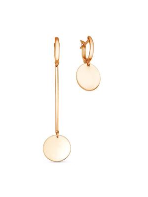 Серьги серебро 925 пробы, покрытие - золочение, без вставок