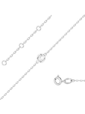 Браслет серебро 925 пробы, покрытие - родирование, вставка - фианит (недрагоценный камень)