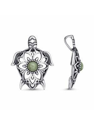 Подвеска серебро 925 пробы, покрытие - оксидирование, вставка - везувиан