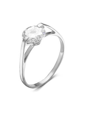 Кольцо бижутерия, покрытие - серебрение, вставка - фианит (недрагоценный камень)