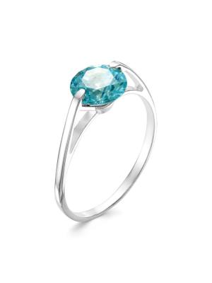 Кольцо бижутерия, покрытие - серебрение, вставка - фианит (недрагоценный камень)