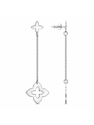 Серьги бижутерия, покрытие - платинирование, без вставок