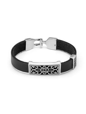 Браслет бижутерия, покрытие - серебрение с оксидированием, без вставок