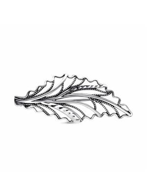 Брошь бижутерия, покрытие - серебрение с оксидированием, отделка - алмазная грань, без вставок