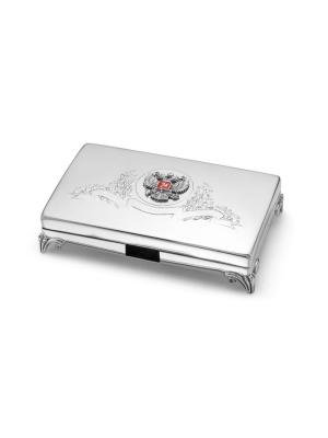 Визитница серебро 925 пробы, покрытие - оксидирование, отделка - эмаль, без вставок