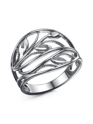 Кольцо серебро 925 пробы, покрытие - оксидирование, отделка - алмазная грань, без вставок