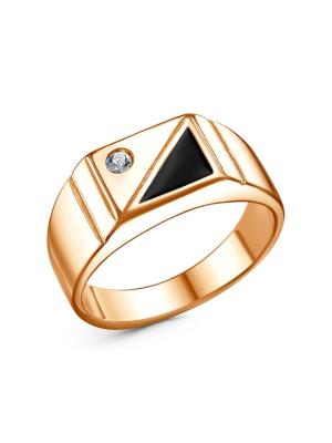 Кольцо бижутерия, покрытие - золочение, отделка - эмаль, вставка - стекло ювелирное preciosa