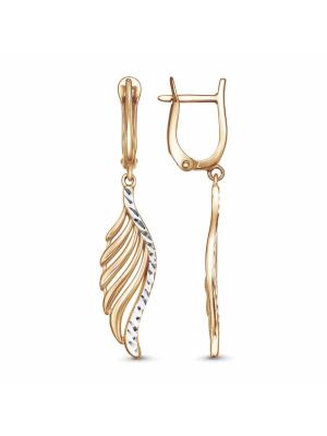 Серьги бижутерия, покрытие - золочение, отделка - алмазная грань, без вставок