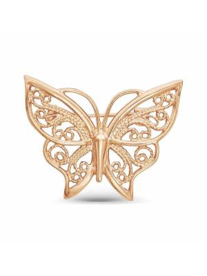 Брошь бижутерия, покрытие - золочение, без вставок