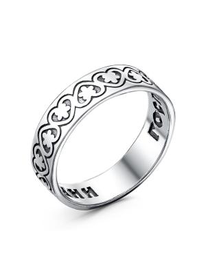 Кольцо бижутерия, покрытие - серебрение с оксидированием, без вставок