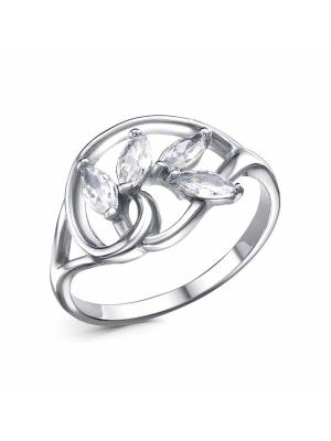 Кольцо бижутерия, покрытие - платинирование, вставка - фианит (недрагоценный камень)