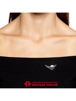 Брошь серебро 925 пробы, покрытие - оксидирование, без вставок
