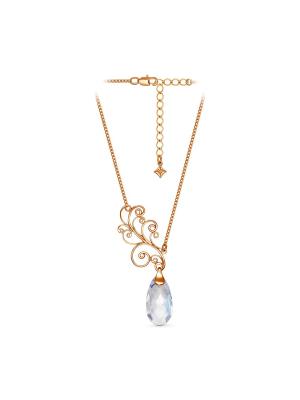 Колье бижутерия, покрытие - золочение, вставка - фианит (недрагоценный камень)