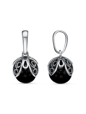 Подвеска бижутерия, покрытие - серебрение с оксидированием, вставка - имитация жемчуга