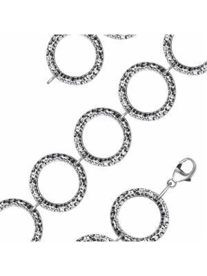 Браслет серебро 925 пробы, покрытие - оксидирование, без вставок