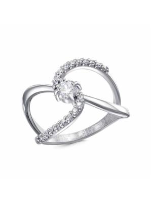 Кольцо серебро 925 пробы, покрытие - платинирование, вставка - фианит (недрагоценный камень)