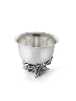 Икорница " рыбки" серебро 925 пробы, покрытие - оксидирование, без вставок