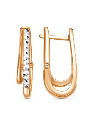 Серьги бижутерия, покрытие - золочение, отделка - алмазная грань, без вставок