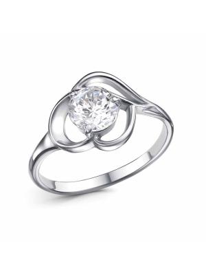 Кольцо бижутерия, покрытие - платинирование, вставка - фианит (недрагоценный камень)