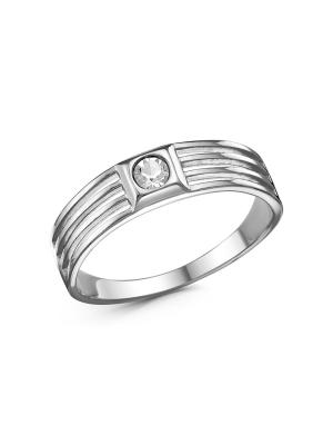 Кольцо бижутерия, покрытие - платинирование, вставка - стекло ювелирное preciosa