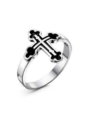 Кольцо бижутерия, покрытие - серебрение с оксидированием, отделка - эмаль, без вставок