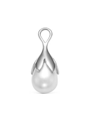 Подвеска серебро 925 пробы, покрытие - родирование, вставка - имитация жемчуга