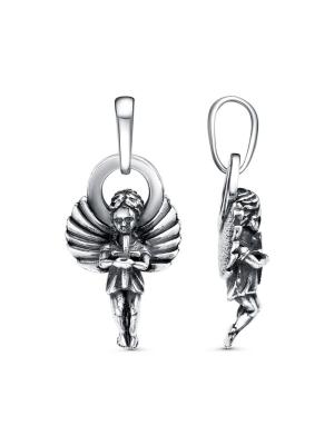 Подвеска бижутерия, покрытие - серебрение с оксидированием, без вставок