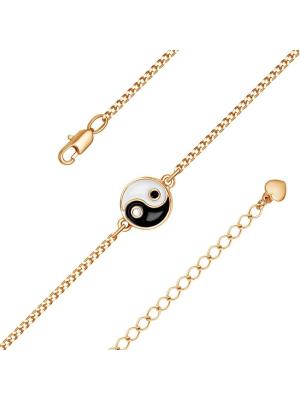 Браслет бижутерия, покрытие - золочение, отделка - эмаль, без вставок