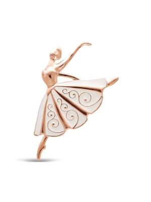 Брошь бижутерия, покрытие - золочение, отделка - эмаль, без вставок