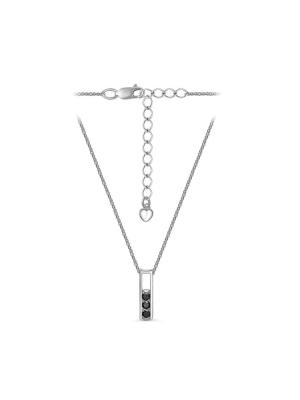 Колье серебро 925 пробы, покрытие - родирование, вставка - фианит (недрагоценный камень)