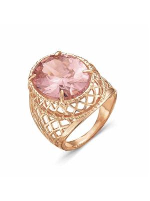 Кольцо серебро 925 пробы, покрытие - золочение, вставка - фианит (недрагоценный камень)