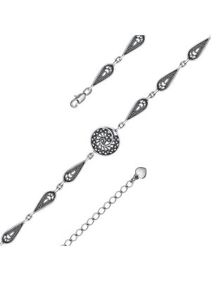 Браслет серебро 925 пробы, покрытие - оксидирование, без вставок