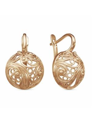 Серьги бижутерия, покрытие - золочение, без вставок