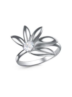 Кольцо бижутерия, покрытие - платинирование, вставка - фианит (недрагоценный камень)